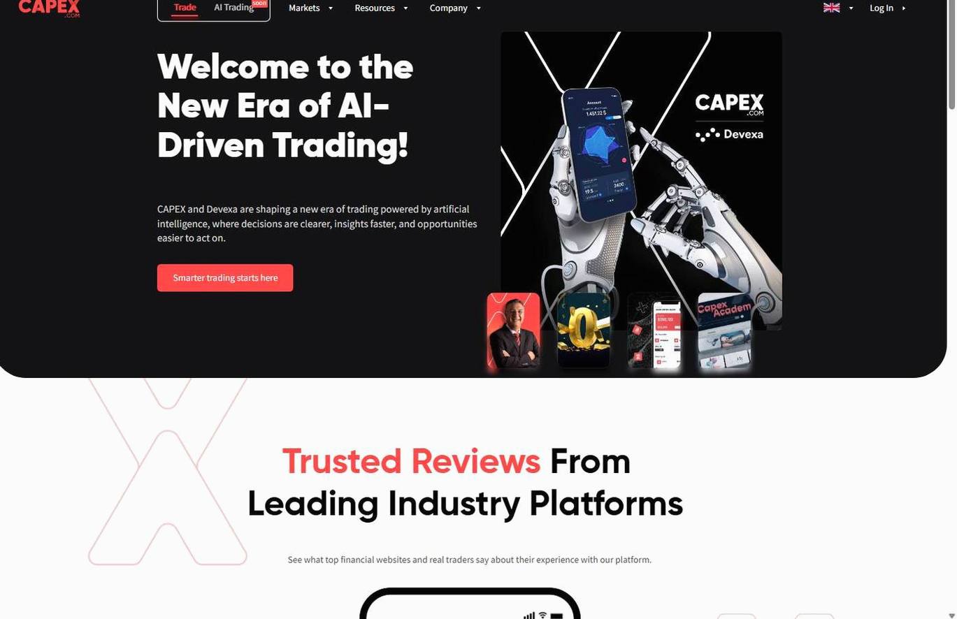 Screenshot of the CAPEX website
