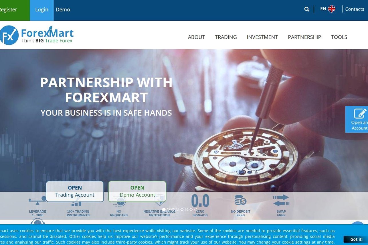 Screenshot of the ForexMart website