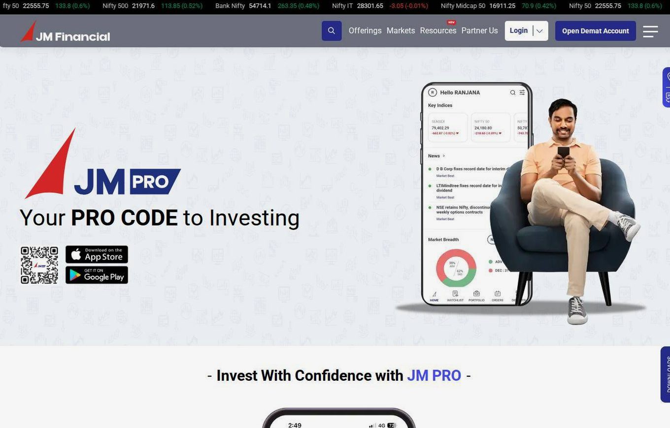 The platform page on the JM Financial website