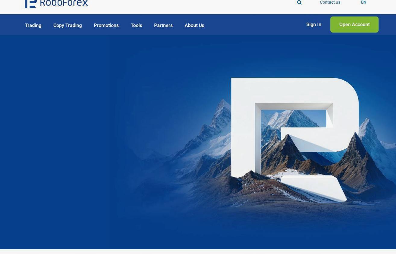Screenshot of the RoboForex website